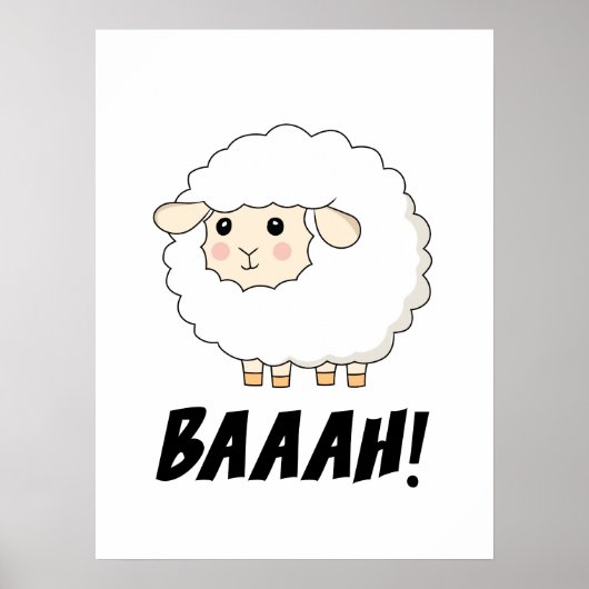 Cute Sheep Baaah Poster (Voorkant)