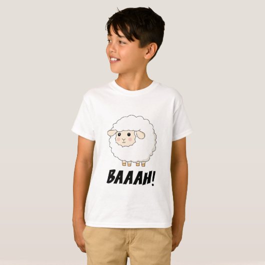 Cute Sheep Baaah T-shirt (Voorkant volledig)