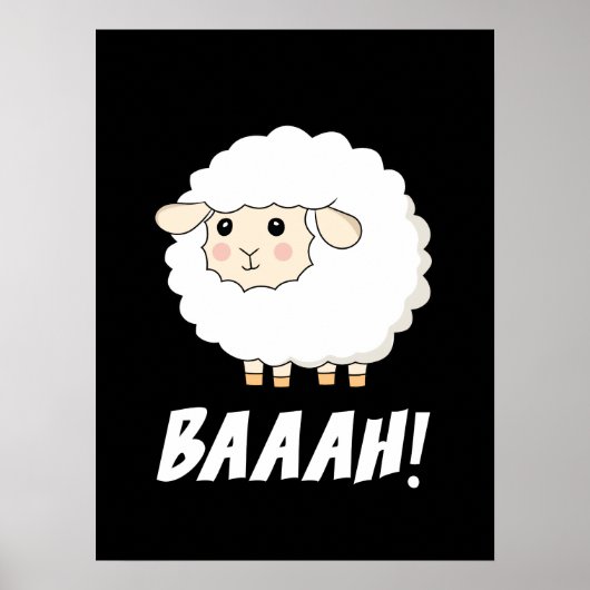 Cute Sheep Baah Poster (Voorkant)