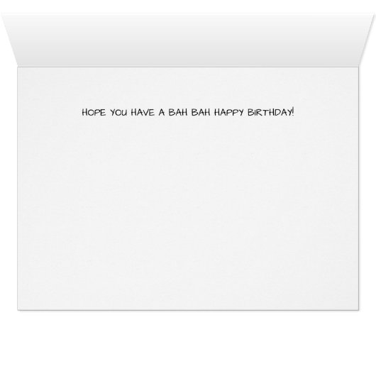 Cute Sheep Birthday Card (Binenzijde Horizontaal (Onderkant))