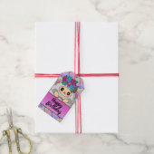 Cute Sheep Birthday Flower Happy Cadeaulabel (Met Touw)