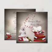 Cute Sheep brengt Baby shower boeken mee Kaart (Voorkant / Achterkant)