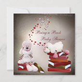 Cute Sheep brengt Baby shower boeken mee Kaart (Voorkant)