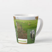 Cute Sheep Collage Latte Mok (Rechterhoek)
