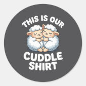 Cute Sheep Couple This Is Our Cuddle  Ronde Sticker (Voorkant)