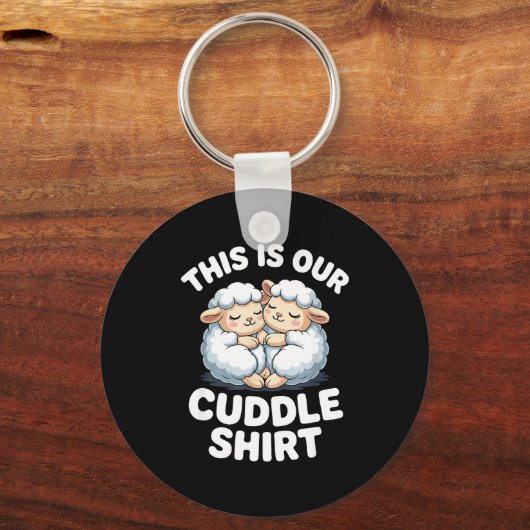 Cute Sheep Couple This Is Our Cuddle  Sleutelhanger (Voorkant)