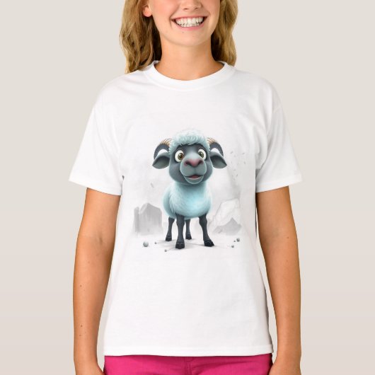 Cute Sheep Cozy Design T-shirt (Voorkant)