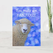 Cute Sheep Custom Fiftieth Birthday Kaart (Voorkant)