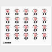 Cute Sheep Design Ronde Sticker (Vel)