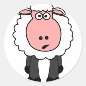 Cute Sheep Design Ronde Sticker (Voorkant)
