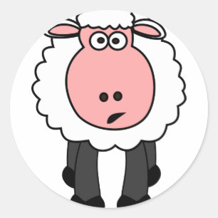 Cute Sheep Design Ronde Sticker