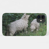 Cute Sheep Eating Leaves iPhone Case (Achterkant (horizontaal))