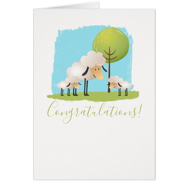 Cute Sheep en twee lams New Twin Babies (Voorkant)