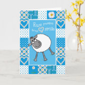 Cute Sheep, Ewe maken mijn hart glimlachen Wenskaa Kaart (Gele Bloem)