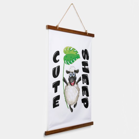 CUTE SHEEP HANGEND WANDKLEED (Gebogen)