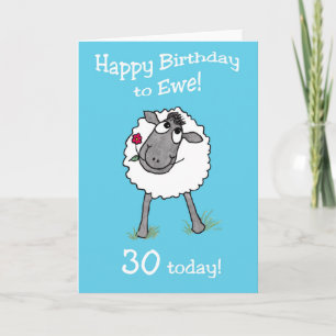 Cute Sheep Happy Birthday to Ewe Age-Specific Card Kaart