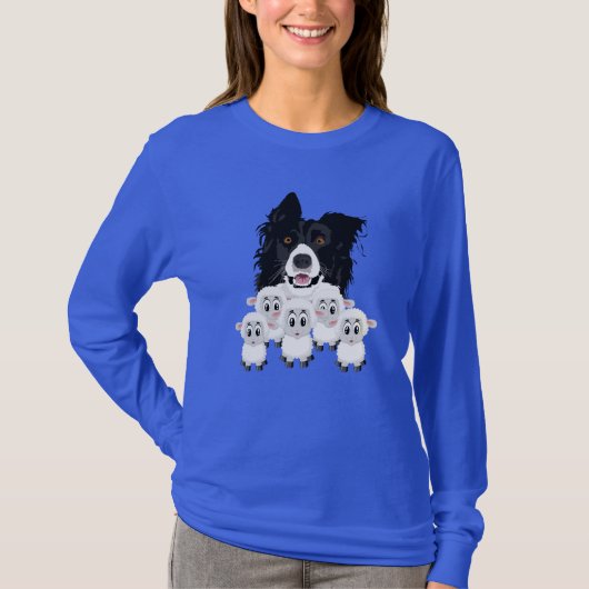 Cute Sheep Herding Dog en Sheep T-shirt (Voorkant)