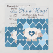 Cute Sheep Mama, het is een jongen! Baby Shower Kaart (Voorkant / Achterkant)