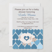 Cute Sheep Mama, het is een jongen! Baby Shower Kaart (Achterkant)