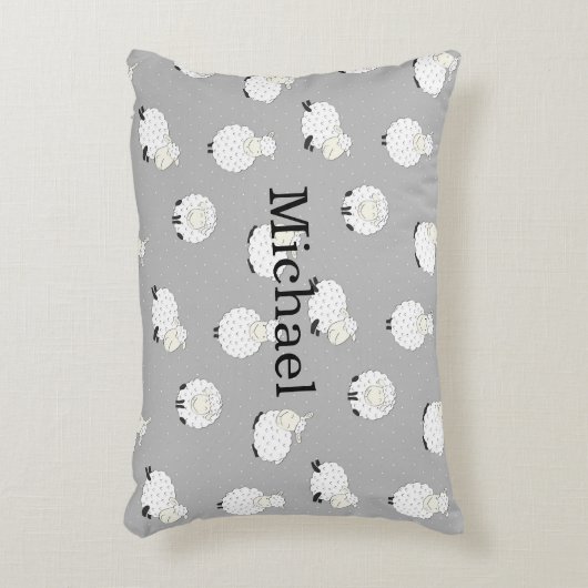 Cute Sheep Name Boy Accent Kussen (Voorkant(Verticaal))