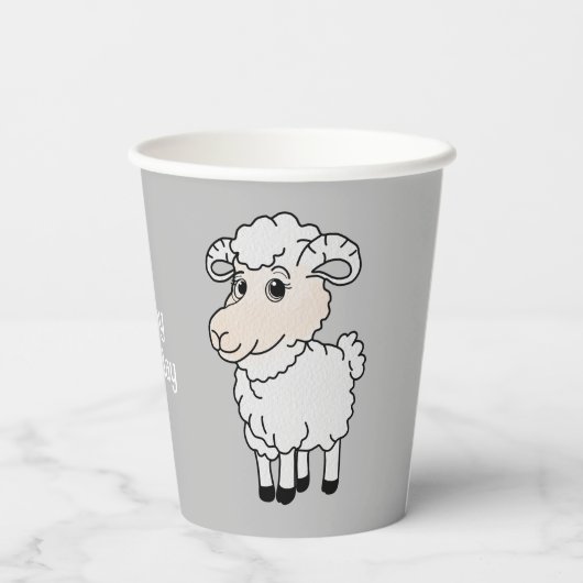 Cute Sheep Papieren Bekers (Achterkant)