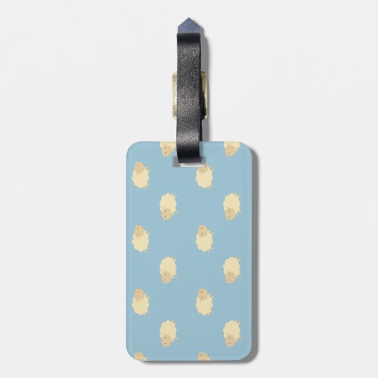 Cute Sheep Pattern Bagagelabel (Achterkant verticaal)