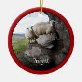 Cute Sheep Personalized Ceramic Ornament (Voorkant)