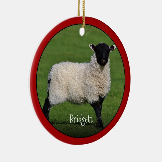 Cute Sheep Personalized Ceramic Ornament (Rechts)