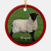 Cute Sheep Personalized Ceramic Ornament (Voorkant)