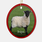 Cute Sheep Personalized Ceramic Ornament (Links)