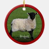 Cute Sheep Personalized Ceramic Ornament (Achterkant)