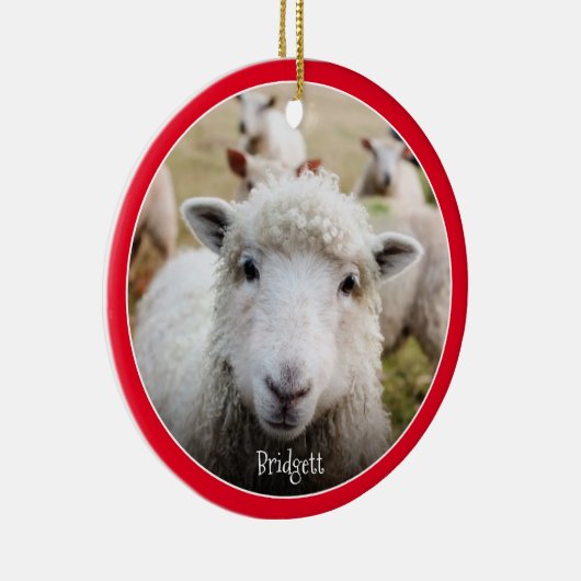 Cute Sheep Personalized Ceramic Ornament (Rechts)