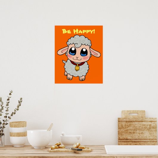 Cute Sheep Poster (Keuken)