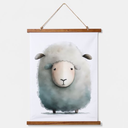 Cute Sheep Print Hangend Wandkleed (Voorkant)