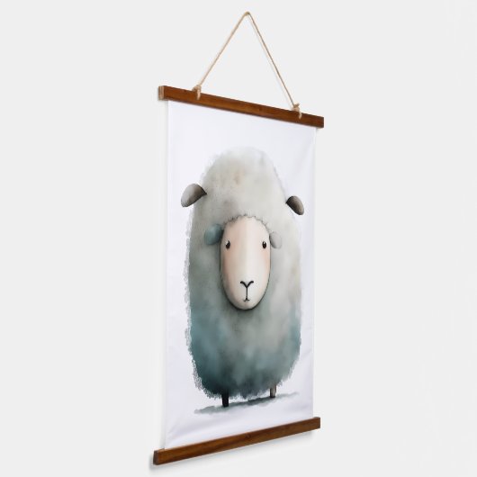 Cute Sheep Print Hangend Wandkleed (Gebogen)