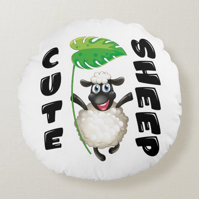 CUTE SHEEP ROND KUSSEN (Voorkant)