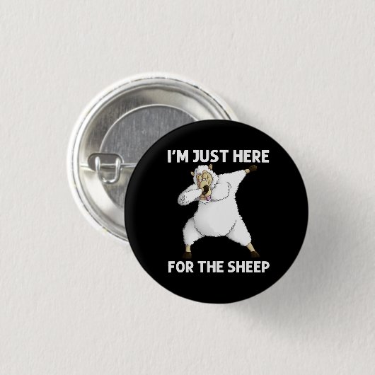 Cute Sheep Ronde Button 3,2 Cm (Voorkant /achterkant)