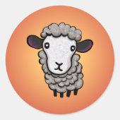 Cute Sheep Ronde Sticker (Voorkant)
