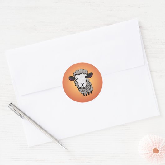 Cute Sheep Ronde Sticker (Envelop)