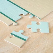 Cute Sheep & Stars Monogrammed Childrens Puzzle Legpuzzel (Zijkant)