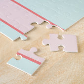Cute Sheep & Stars Monogrammed Childrens Puzzle Legpuzzel (Zijkant)