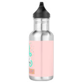 Cute Sheep & Stars Name & Initiaal Monogram Pink Waterfles (Rechts)