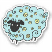 Cute Sheep Sticker (Voorkant)