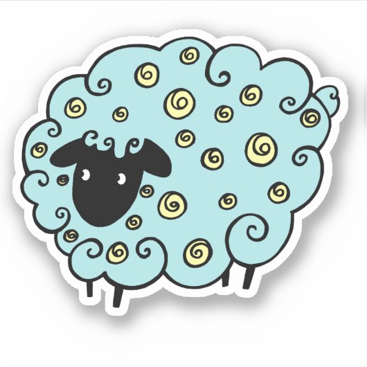 Cute Sheep Sticker (Voorkant)
