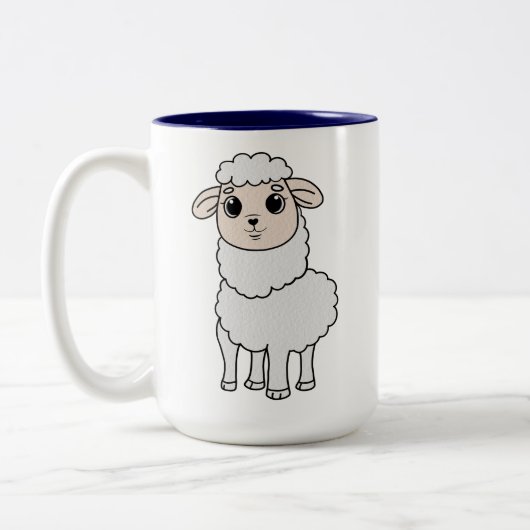 Cute Sheep Tweekleurige Koffiemok (Links)