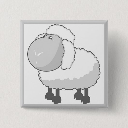 Cute Sheep Vierkante Button 5,1 Cm (Voorkant)
