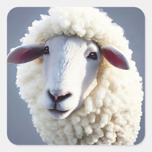 Cute Sheep Vierkante Sticker (Voorkant)