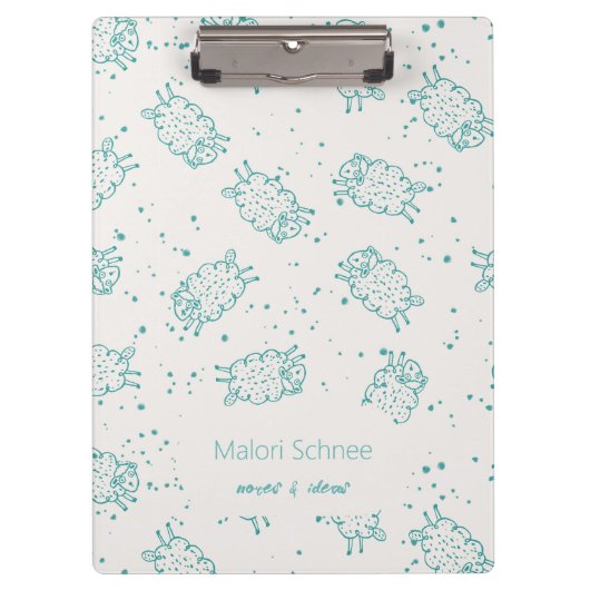 Cute Sheep – Whimsical Seamless Pattern Klembord (Voorkant)