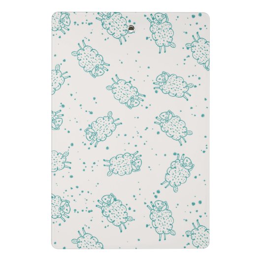 Cute Sheep – Whimsical Seamless Pattern Mini Klembord (Achterkant)