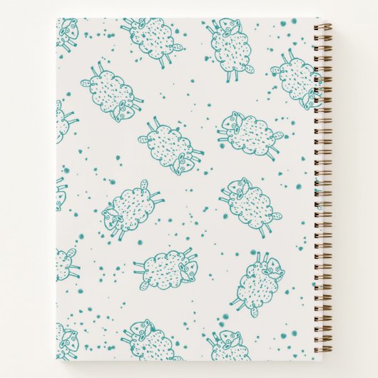 Cute Sheep – Whimsical Seamless Pattern Notitieboek (Achterkant)